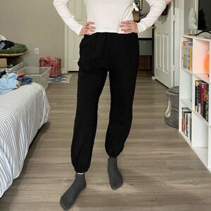 Black wide leg baggy joggers